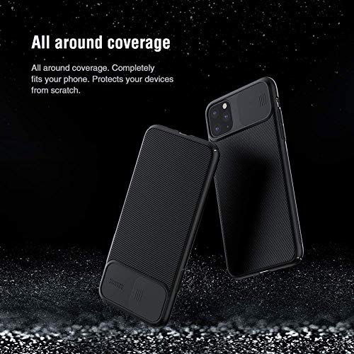 NILLKIN Funda para iPhone 11 Pro MAX 6.5", [Protección de la cámara] Estuche híbrido Parachoques Premium no voluminoso Delgado Funda rígida para PC para iPhone 11 Pro MAX 6.5" (2019) Negro