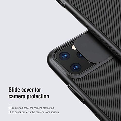 NILLKIN Funda para iPhone 11 Pro MAX 6.5", [Protección de la cámara] Estuche híbrido Parachoques Premium no voluminoso Delgado Funda rígida para PC para iPhone 11 Pro MAX 6.5" (2019) Negro