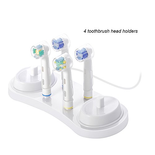 Nincha - Soporte de cepillo de dientes eléctrico con soporte para cepillo de dientes eléctrico + 4 cabezales de cepillo de dientes para Oral-B