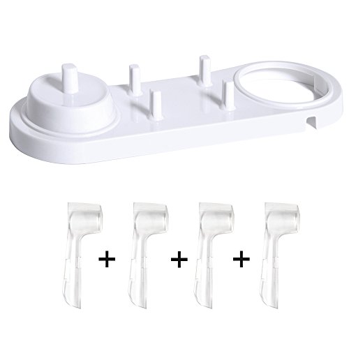 Nincha - Soporte de cepillo de dientes eléctrico con soporte para cepillo de dientes eléctrico + 4 cabezales de cepillo de dientes para Oral-B