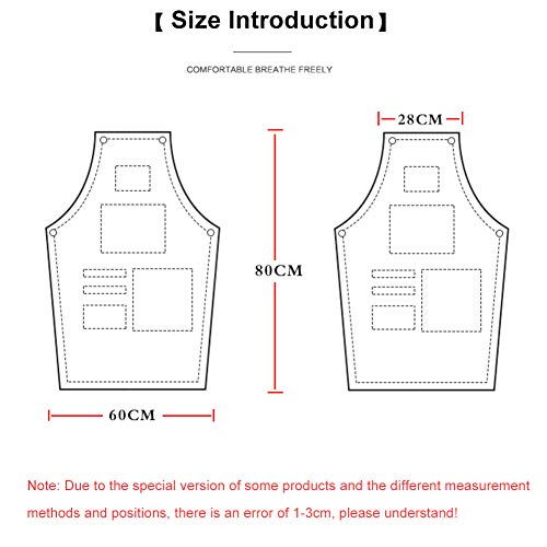 NINGXUE Profesional Cuero Corte de Peluquería Barbero Delantal para Salón de Peluquería - Uso Múltiple, Ajustable con Bolsillos Alta Resistencia