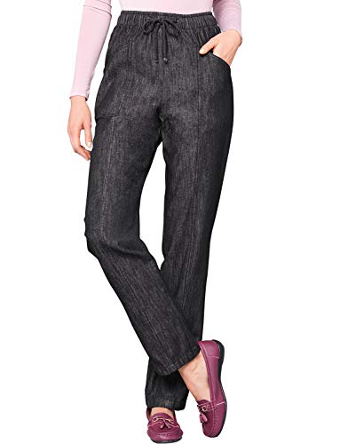 Nino Cerruti Pantalones Vaqueros Elásticos con Cordón para Mujer Negro 38W / 25L