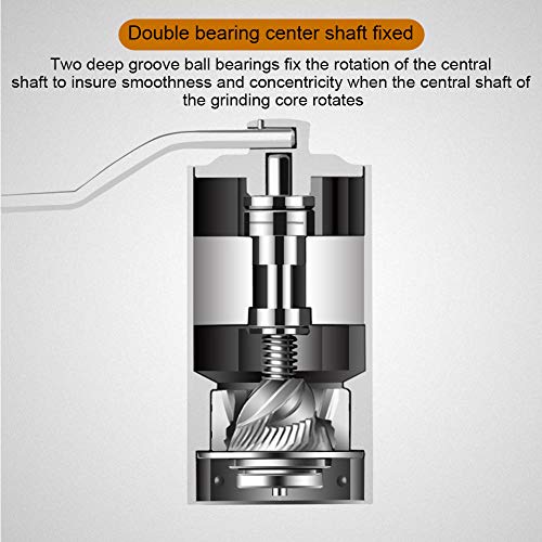 NITRIP Fresadora de café Molino de manivela de Mano Mango Desmontable de Acero Inoxidable de Color Rojo para Viajes de Oficina Amante del café en casa