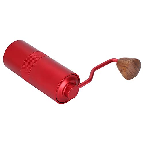 NITRIP Fresadora de café Molino de manivela de Mano Mango Desmontable de Acero Inoxidable de Color Rojo para Viajes de Oficina Amante del café en casa