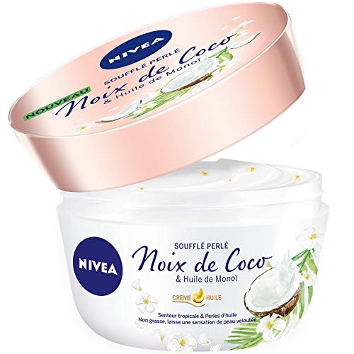 Nivea - Aceite soplado nacarado para bote de coco/aceite de monoï, 200 ml, lote de 4