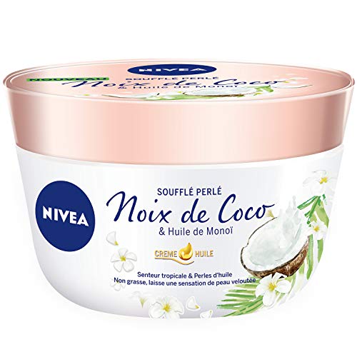 Nivea - Aceite soplado nacarado para bote de coco/aceite de monoï, 200 ml, lote de 4