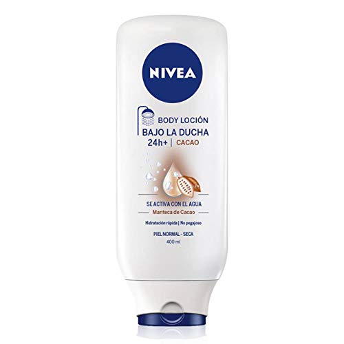 NIVEA Bajo la Ducha Capricho de Cacao (1 x 400 ml), loción hidratante para la ducha, acondicionador de piel con manteca de cacao para piel seca y normal