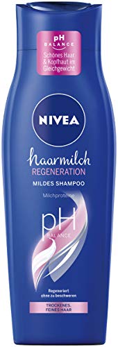 Nivea - Champú para el cabello suave (250 ml), champú nutritivo con proteínas de leche, champú intensivo para cabello fino