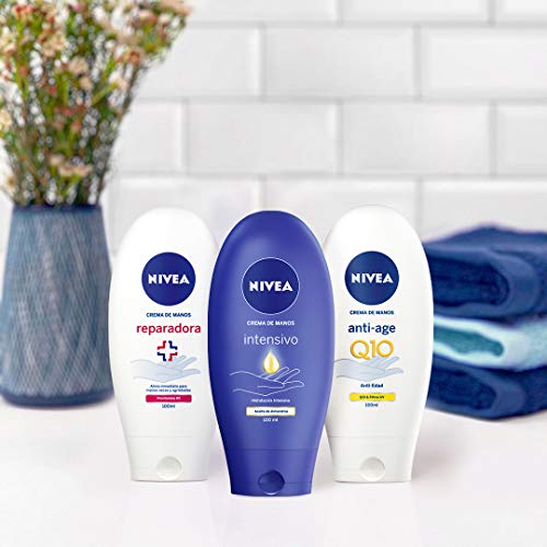 NIVEA Crema de Manos Cuidado Intensivo (1 x 100 ml), crema hidratante para unas manos suaves, crema con aceite de almendras para una hidratación intensiva