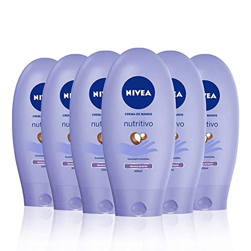NIVEA Crema de Manos Cuidado Nutritivo en pack de 6 (6 x 100 ml), crema nutritiva con manteca de karité para unas manos suaves, crema para el cuidado de la piel seca