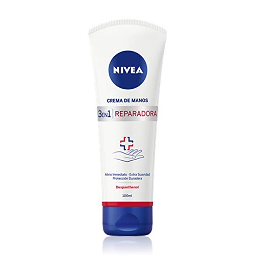 NIVEA Crema de Manos Reparadora (1 x 100 ml), crema calmante para manos agrietadas y muy secas, crema hidratante para conseguir unas manos suaves