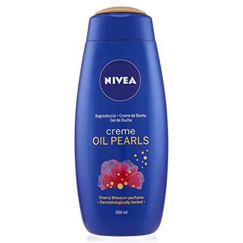 NIVEA Creme Oil Pearls Gel de Ducha Flor de Cerezo, gel hidratante corporal con aceite de argán, gel para ducha para mimar tus sentidos - 1 x 500 ml