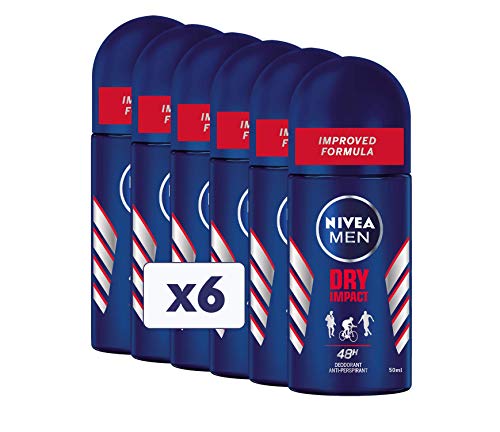 Nivea Dry Impact Men Desodorante Roll-On - 6 paquetes de 50 ml