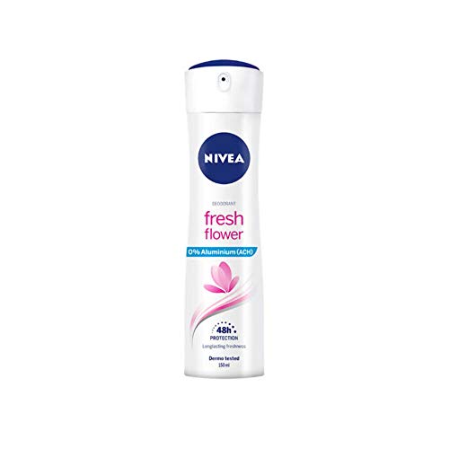NIVEA Fresh Flower en pack de 6 (6 x 150 ml), desodorante de mujer con aroma floral, desodorante spray sin aluminio para el cuidado femenino