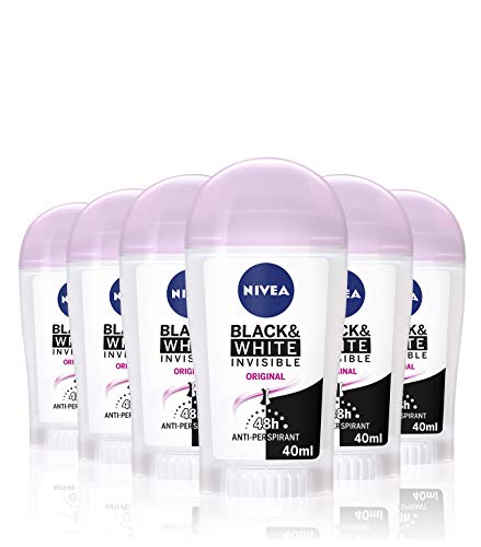 NIVEA Invisible para Blanco y Negro 48 Horas antitranspirante 40 ml - Envase de 6