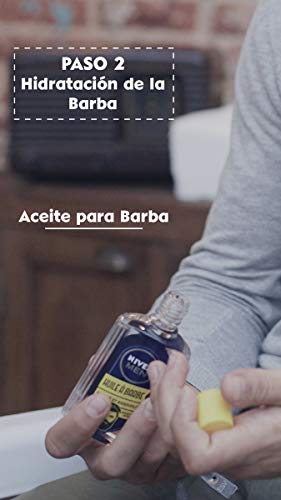 NIVEA MEN Aceite para Barba (1 x 75 ml), aceite nutritivo para una barba suave, brillante y sin picores, aceite de rápida absorción para el cuidado de la barba