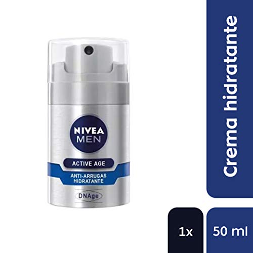 NIVEA MEN Active Age DNAge Hidratante Anti-arrugas (1 x 50 ml), cuidado facial avanzado para hombre, hidratante antiedad para reafirmar la piel madura