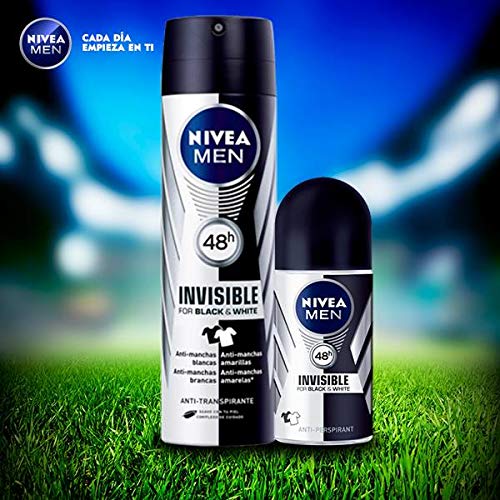 NIVEA MEN Black & White Invisible Original Spray (1 x 200 ml), desodorante antimanchas de cuidado masculino, desodorante invisible para proteger la piel y la ropa