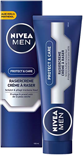 Nivea Men - Crema de afeitar Protect & Care en caja de 1 unidad (1 x 100 ml), con espuma cremosa para un afeitado suave, crema de afeitado suave para hombre