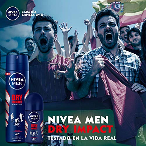 NIVEA MEN Dry Impact Roll-on (1 x 50 ml), desodorante antitranspirante con protección 48 horas, desodorante roll-on de cuidado masculino testado en la vida real