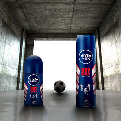NIVEA MEN Dry Impact Spray (1 x 200 ml), desodorante antitranspirante con protección 48 horas, desodorante spray de cuidado masculino testado en la vida real