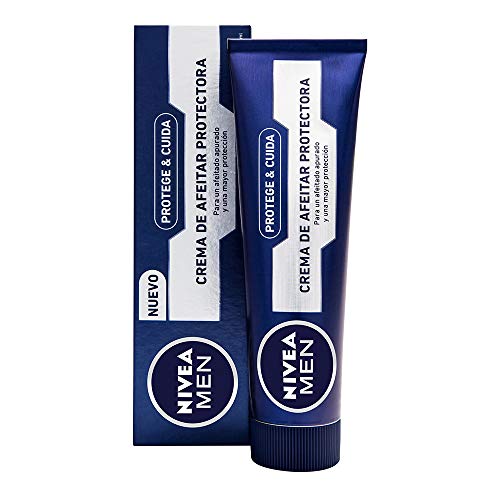 NIVEA MEN Protege & Cuida Crema de Afeitar Protectora, crema hidratante para un afeitado apurado, crema de afeitado para proteger de cortes e irritaciones - 1 x 100 ml
