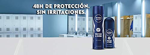 NIVEA MEN Protege & Cuida Spray, desodorante para hombre con máxima protección 48 horas, spray antitranspirante de cuidado masculino, 0% alcohol - pack de 6 x 200 ml