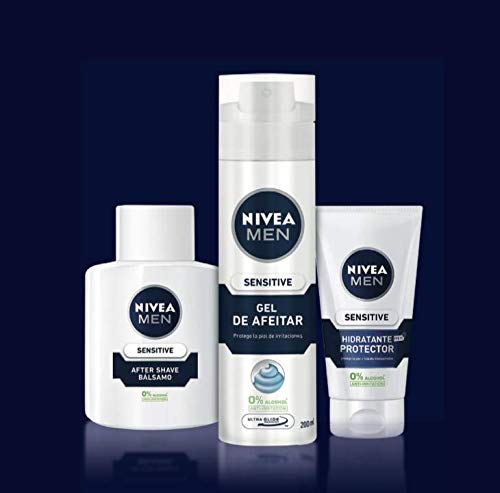 NIVEA MEN Sensitive Bálsamo After Shave (1 x 100 ml), para el cuidado de la piel sensible, bálsamo anti irritaciones con 0% alcohol para calmar la piel al instante