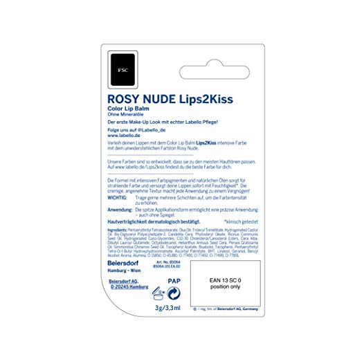 Nivea Pintalabios con labello auténtica Cuidado, Nude, 3 Pack (3 x 3 G)