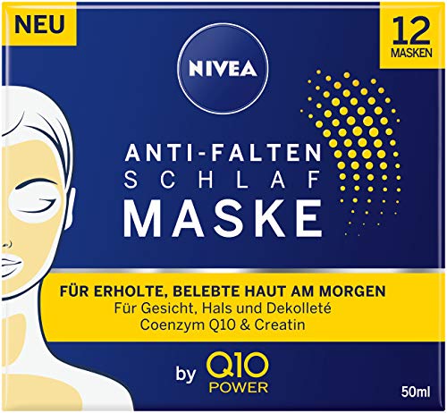 Nivea Q10 Power Antiarrugas antiarrugas en paquete de 1 unidad (1 x 50 ml), mascarilla facial reafirmante y nutritiva, cuidado facial fresco para una piel reparada y revitalizada por la mañana.