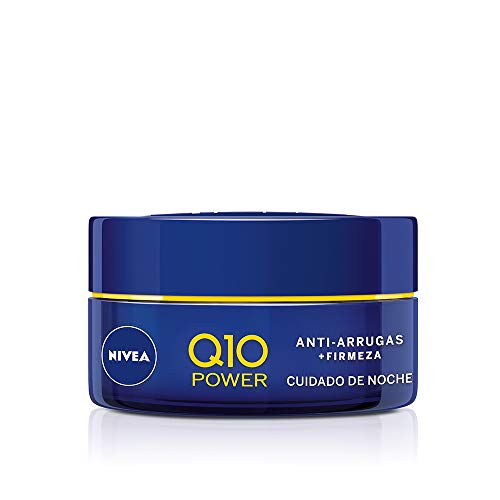 NIVEA Q10 Power Antiarrugas Cuidado de Noche (1 x 50 ml), crema antiarrugas hidratante, crema de noche para reducir las arrugas, crema reafirmante facial