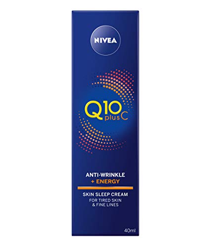 NIVEA Q10 + Vitamina C, crema de noche energizante, antiarrugas y antienvejecimiento, fórmula hidratante, crema facial para mujeres, (40 ml)