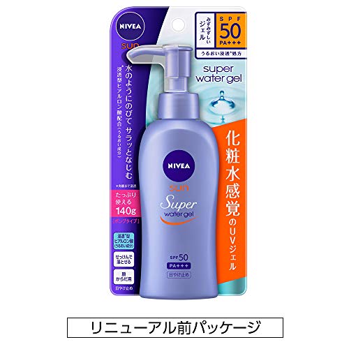 Nivea Sun Protect Super Water Gel SPF 50/PA+++ (Face & Body)Pump Type 140 g (Japan Import)