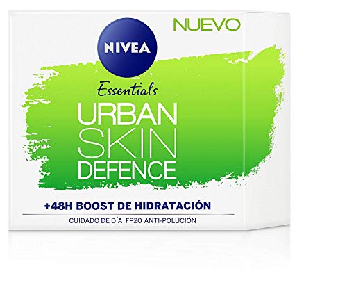 NIVEA Urban Skin Defence Cuidado de Día Anti-Polución en pack de 3 (3 x 50 ml), crema de día, crema facial antipolución, crema hidratante con protector solar 20