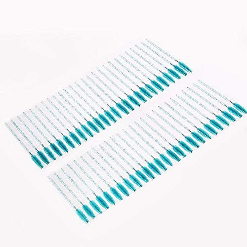 NO LOGO 50pcs cristalino pestaña cepillos de plástico Desechables Maquillaje de pestañas Cepillos varitas del rimel del Cepillo aplicador Conjunto (Handle Color : 05)