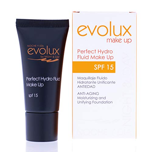 NOCHE Y DÍA EVOLUX BY NIGHT AND DAY Maquillaje Fluido Hidratante Unificador, 35 ml, Pack de 1