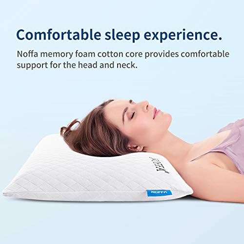 NOFFA Almohada Baja Altura Adultos, Almohada Viscoelastica 60 cm Cervicales Dormir Boca Abajo, Almohada Plana Delgada Cervical Niños Adolescente