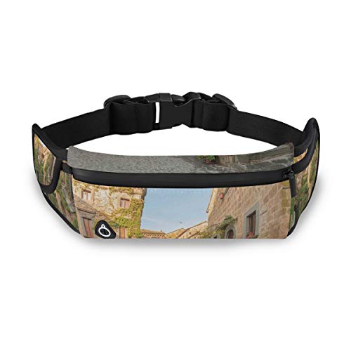 NOLYXICI Casas de pueblo con coloridas flores afuera en Burano Venecia Italia,Riñonera viajes correr ciclismo camping senderismo al aire libre senderismo hombres y mujeres