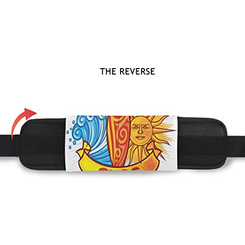 NOLYXICI Diseño de surf Sol y olas oceánicas Cultura polinesia Naturaleza Deportes Graffiti,Riñonera viajes correr ciclismo camping senderismo al aire libre senderismo hombres y mujeres