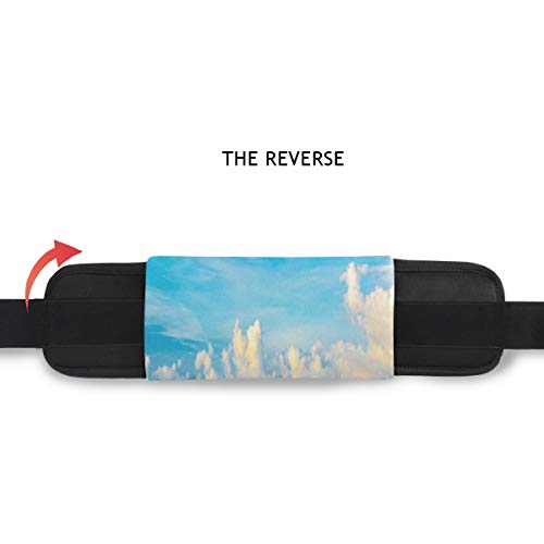 NOLYXICI Mar cristalino y Cielo Nublado sobre él en un día Soleado Paisaje Marino romántico,Riñonera Viajes Correr Ciclismo Camping Senderismo al Aire Libre Senderismo Hombres y Mujeres