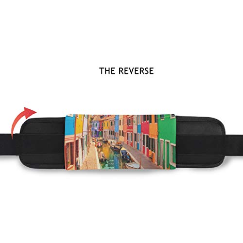 NOLYXICI Venecia coloridos edificios barcos impresión,Riñonera viajes correr ciclismo camping senderismo al aire libre senderismo hombres y mujeres