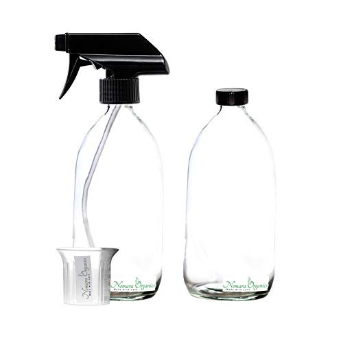 Nomara Organics sin BPA Vaporizador en Botella de Cristal Ámbar 2 x 500 mL. Con Gatillo / Ecofriendly / para Plantas / Cocina / Orgánico / Baño / Productos de limpieza / mascotas
