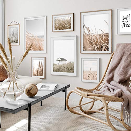 Nordic Reed Wheat House Leaf Art Canvas Painting Living Room Home Poster Mural Decoration 60X80 cm
