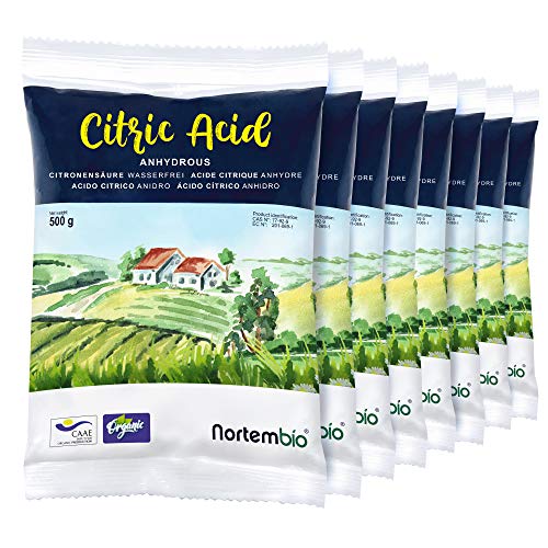 Nortembio Ácido Cítrico 4 Kg (8x500g). Polvo Anhidro, 100% Puro. para Producción Ecológica. E-Book Incluido.
