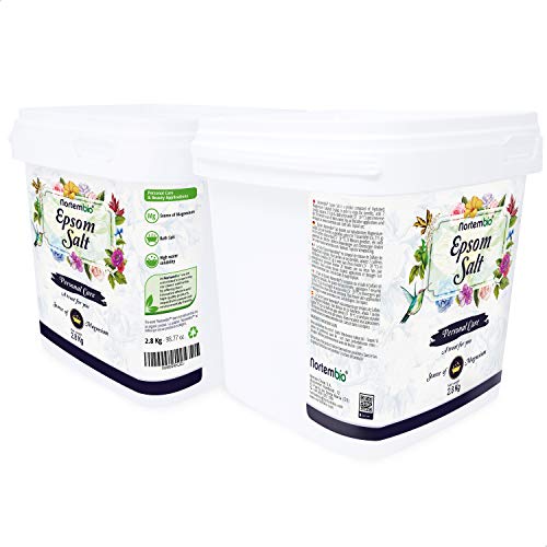 Nortembio Sal de Epsom 2,8 Kg. Fuente Concentrada de Magnesio. Sales 100% Puras. Baño y Cuidado Personal.