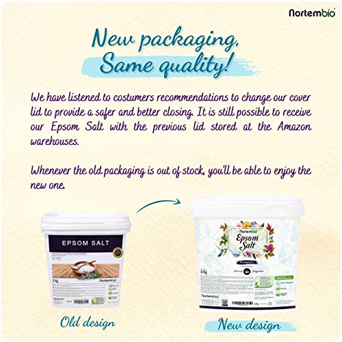 Nortembio Sal de Epsom 2x6 Kg. Fuente concentrada de Magnesio, Sales 100% Puras. Baño y Cuidado Personal. E-Book Incluido.