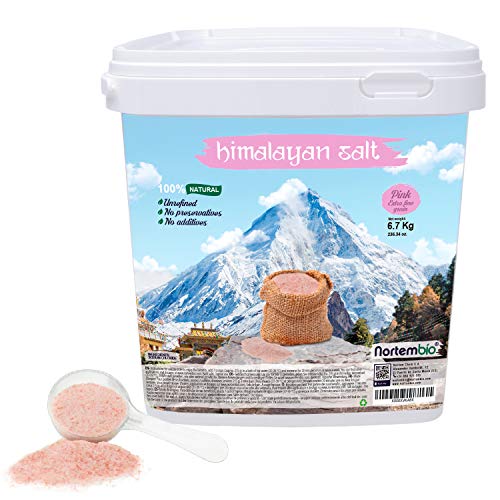Nortembio Sal Rosa del Himalaya 6,7 Kg. Extrafina (0,5-1 mm). 100% Naturales. Sin Refinar. Sin Conservantes. Cuidado Personal.