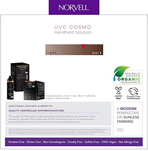 Norvell Colección de colores ultra vivos 'cosmo' profesional spray bronceador sin sol solución bronceadora 1 litro / 34 Fl Oz