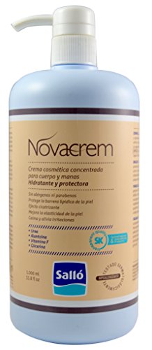 Novacrem: crema hidratante y protectora para cuerpo y manos (1L) - Sin tacto graso - Evita las grietas - Producto cosmético.
