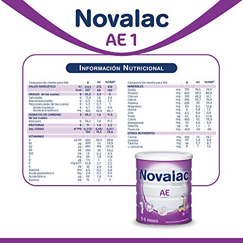 NOVALAC AE 1 Antiestreñimiento,  leche infantil para lactantes 800G